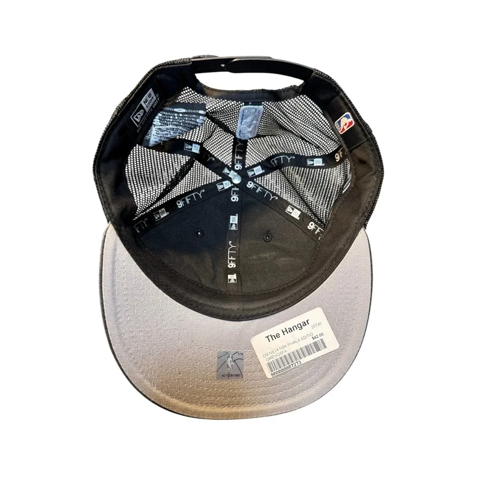 New Era Dallas Mavericks 2024 NBA Finals 9FIFTY Snapback Hat Grey Black Trucker